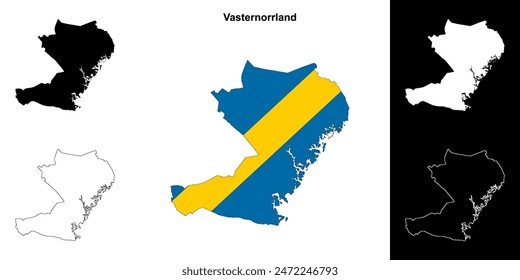 Vasternorrland County Blank Gliederung Karte Set