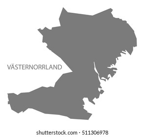 Vasternorrland Sweden Map grey