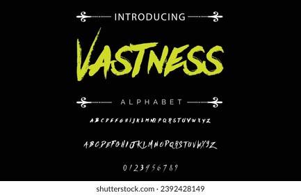 Vastness Stylish brush painted an uppercase vector letters, alphabet, typeface.