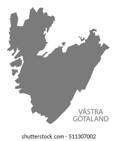 Vastra Gotaland Sweden Map grey