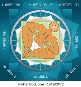 Vastu purusha mandala describes an ancient vedic conception of the Vastu Shastra building, based on the idea that space around us is a celestial alive organism