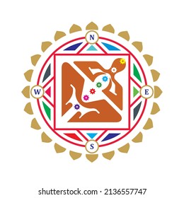 Vastu Shastra an Ancient Hindu, Indian system of architecture and design Vector Logo