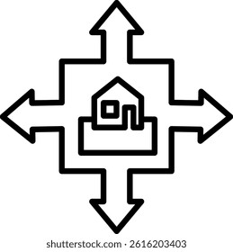 Vastu Shastra Outline icon vector illustration 
