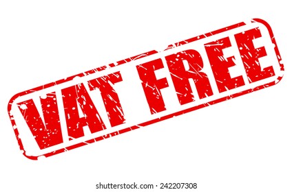 Vat free red stamp text on white