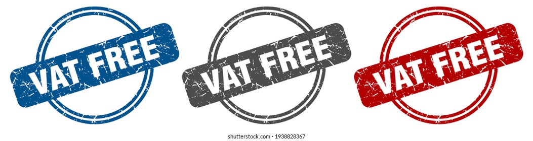 vat free round isolated label sign. vat free stamp