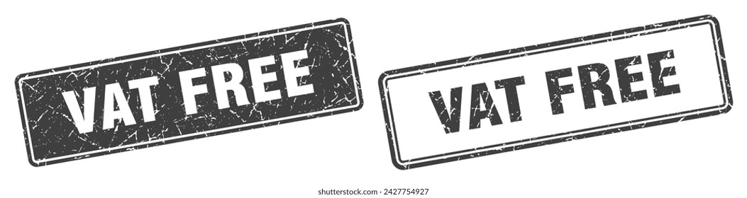 vat free square stamp. vat free grunge sign set