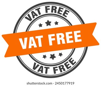 vat free stamp. vat free round sign. label on transparent background