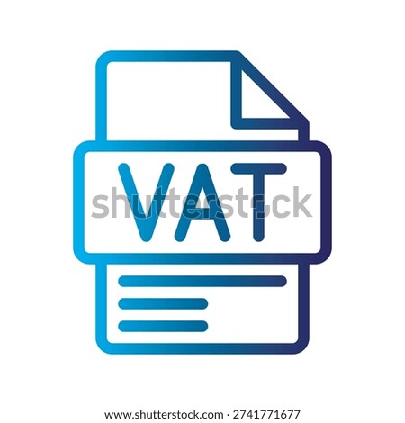 VAT Gradient Color Icon Financial gradient icon representing value added tax, taxation systems, and compliance.