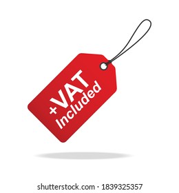 Vat incluyó la etiqueta aislada en la ilustración del vector de fondo blanco.