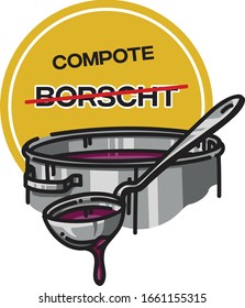 Vat con lienzo de compota pero no borscht