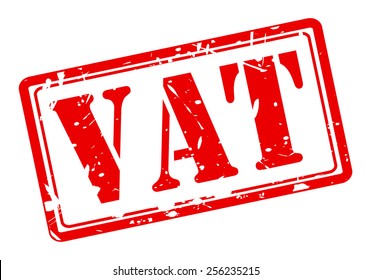 Vat red stamp text on white