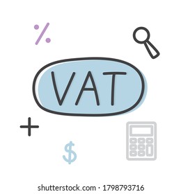 vat tax word concept- vector illustration