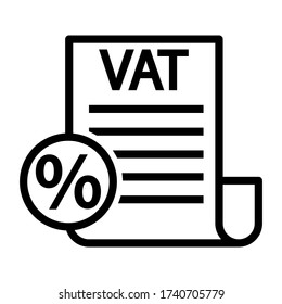 
VAT Taxes Outline Vector Icon. Value Added Tax Simple Line Illustration Sign. Inear Style Sign For Mobile Concept And Web Design.