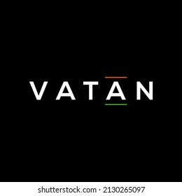 Vatan (Nation) lettring. Vatan logo for India Nation. Vatan is a Urdu World.