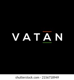 Vatan (Nation) lettring  Vatan logo for India Nation  Vatan is a Urdu World 