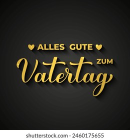 Vatertag gold inscription. Happy Fathers Day in German language calligraphy hand lettering. Vector template for typography poster, banner, greeting card, postcard, etc