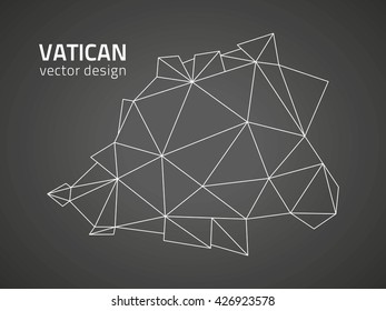 Vatican black vector polygonal map