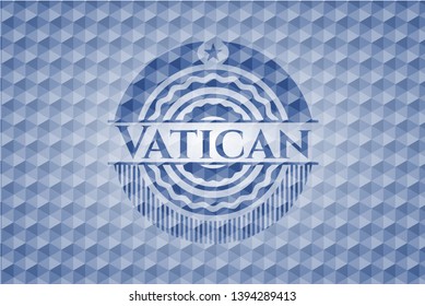 Vatican blue hexagon badge. Vector Illustration. Detailed.