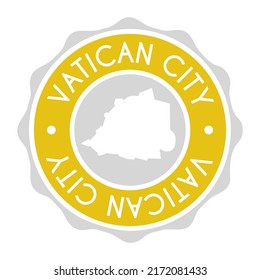 Vatican City Badge Map Vector Seal Vector Sign. National Symbol Country Stamp Design Icon Label. 
