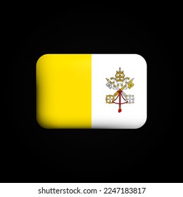Vatican City Flag 3D Icon. National Flag of Vatican City. Vector illustration