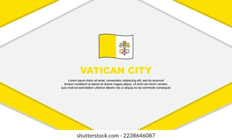 Plantilla de diseño de fondo abstracto de la bandera de la Ciudad del Vaticano. Ilustración del vector de caricaturas del Día de la Independencia de la Ciudad del Vaticano. Ilustración en Ciudad del Vaticano