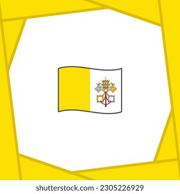 Plantilla de diseño de fondo abstracto de la bandera de la Ciudad del Vaticano. Cartel del Día de la Independencia de la Ciudad del Vaticano en medios sociales. Día de la Independencia de la Ciudad del Vaticano