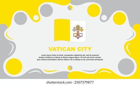 Vatican City Flag Abstract Background Flat Design Template. Vatican City Independence Day Banner Wallpaper Vector Illustration. Vatican City