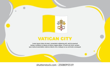 Bandera de la Ciudad del Vaticano Fondo Abstractas Plantilla de diseño plano. Anuncio Ilustración vectorial del Fondo de pantalla del Día de la Independencia de la Ciudad del Vaticano. Anuncio de la Ciudad del Vaticano