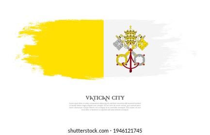 Vatican City flag brush concept. Flag of Vatican City grunge style banner background