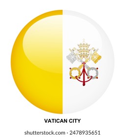 VATICAN CITY flag button on white background