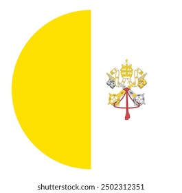 Vatican City flag button on png or transparent background. vector illustration. 