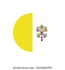 Botão Bandeira da Cidade do Vaticano. Ícone da bandeira do Vaticano. Símbolo da bandeira da Cidade do Vaticano Vetor para a celebração do dia da independência Png sobre fundo transparente.