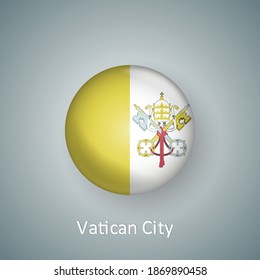 Vatican City flag icon circle 3d gradient isolated