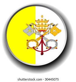 vatican city  flag icon - vector button