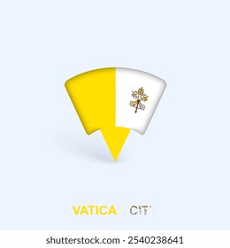 Vatican City Flag Map Pointer Design with Shadow. Vector illustrator.
