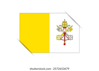 Vatican City flag - rectangle colorful flag representing a country cultural identity and heritage. The essence of national pride and unity. Attached by the corners in a paper album