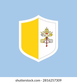 Vatican City Flag Shield Badge Icon Flat National Emblem