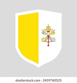 Vatican City Flag in Shield Shape Frame