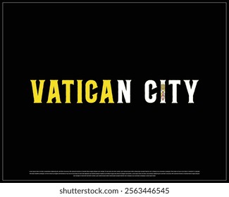 VATICAN CITY flag Typography with flag on a white background, Vector design of VATICAN CITY flag typography, Flag of Vatican City, National Day Design, VATICAN CITY Day design