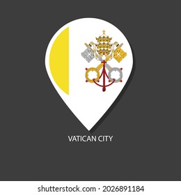Vatican City flag Vector marker with flags.