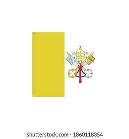 Icono cuadrado del vector de la bandera de la Ciudad del Vaticano - ilustración. Bandera de la Ciudad del Vaticano. Concepto abstracto, icono, cuadrado, botón