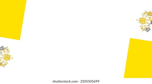 Vatican City flag  wave isolated on png or transparent background vector illustration.