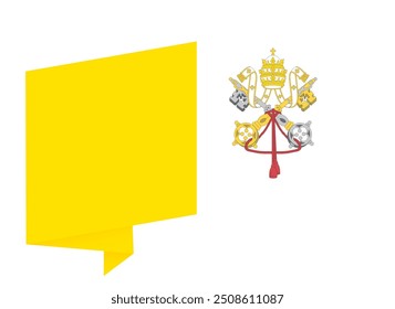 Vatican City flag  wave isolated on png or transparent background vector illustration.