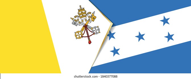Vatican City and Honduras flags, two vector flags symbol of relationship or confrontation.
