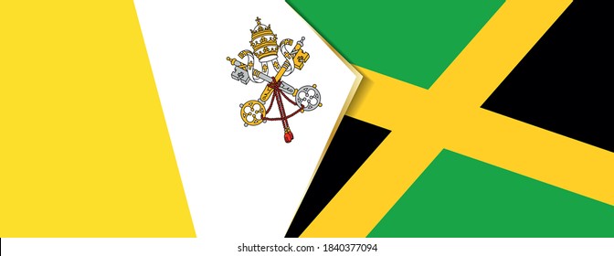 Vatican City and Jamaica flags, two vector flags symbol of relationship or confrontation.