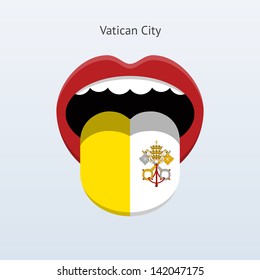 Vatican City language. Abstract human mouth. Vector illustration.
