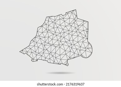 Vatican City Map - Abstract mash line and point scales on white background with World Map. Wire Frame 3D mesh polygonal network line, design sphere, dot and structure - Vector illustration eps 10