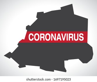 Vatican City map with Coronavirus warning illustration