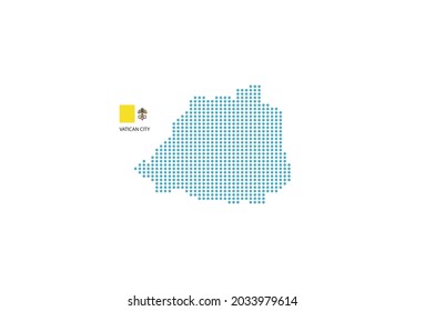Vatican City map design blue circle, white background with Vatican City flag.