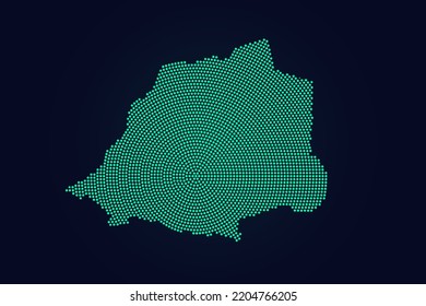 Vatican City Map - World map vector template with green dots, grid, grunge, halftone style isolated on dark background for education, infographic, design, website - Vector illustration eps 10